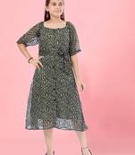 Aarika girls green colour georgette middi