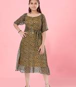 Aarika girls yellow colour georgette middi