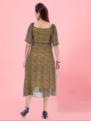 Aarika girls yellow colour georgette middi 4