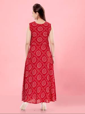 Aarika girls red colour dress 4