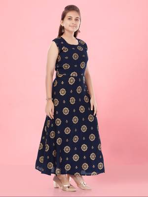 Aarika girls blue colour dress 2