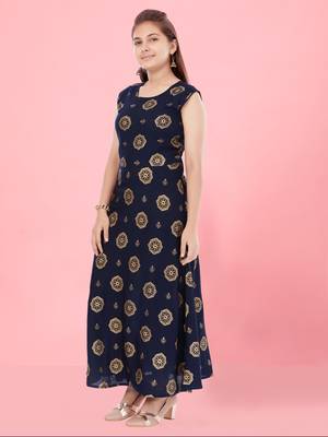 Aarika girls blue colour dress 3