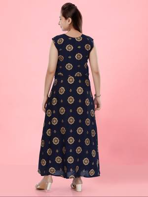 Aarika girls blue colour dress 4