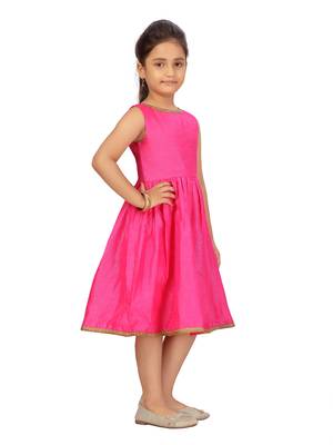 Aarika girls rani colour party wear middi 2