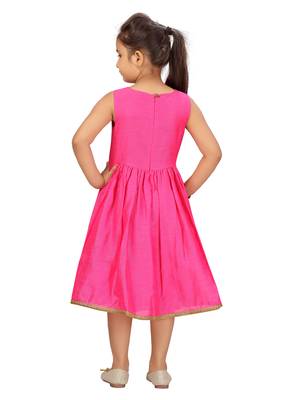Aarika girls rani colour party wear middi 4