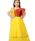 Aarika girls red-yellow colour lehenga choli set