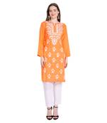 Lucknowi chikankari rayon cotton kurta set