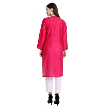 Lucknowi chikankari chanderi silk kurta set 2