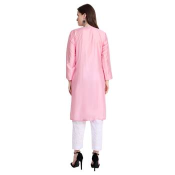Lucknowi chikankari chanderi silk kurta set 2