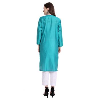 Lucknowi chikankari chanderi silk kurta set 2