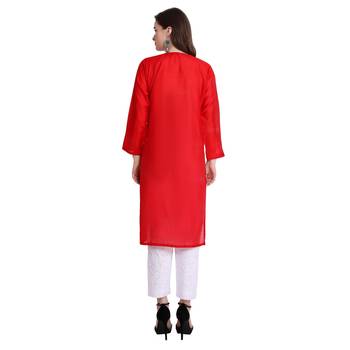 Lucknowi chikankari chanderi silk kurta set 2