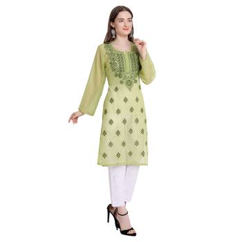 Lucknowi chikankari georgette kurta set 4