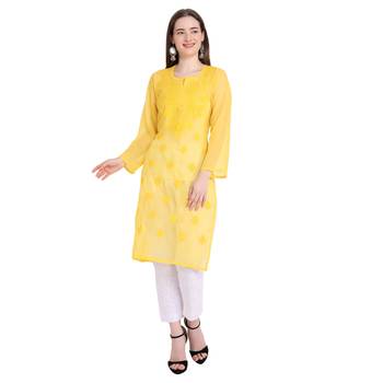 Lucknowi chikankari georgette kurta set 1