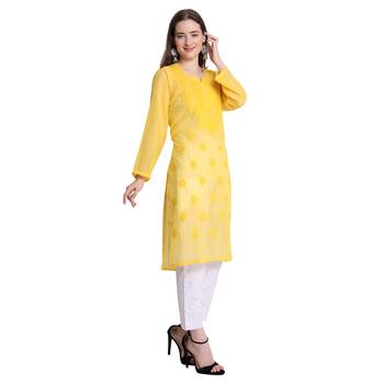 Lucknowi chikankari georgette kurta set 4