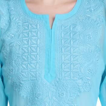 Lucknowi chikankari georgette kurta set 3