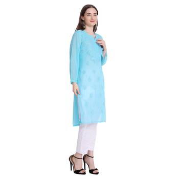 Lucknowi chikankari georgette kurta set 4
