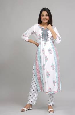 Peershah white kurta with pant set 1