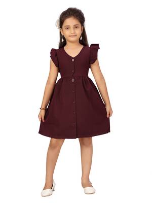 Aarika girls purple colour party wear middi 1