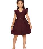Aarika girls purple colour party wear middi