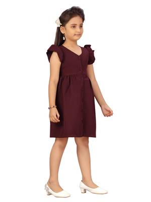 Aarika girls purple colour party wear middi 2