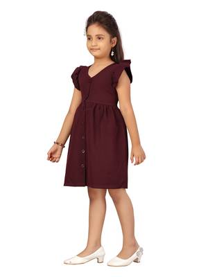 Aarika girls purple colour party wear middi 3