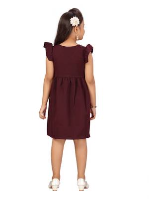 Aarika girls purple colour party wear middi 4
