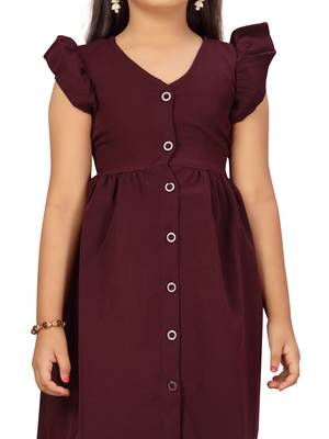 Aarika girls purple colour party wear middi 5