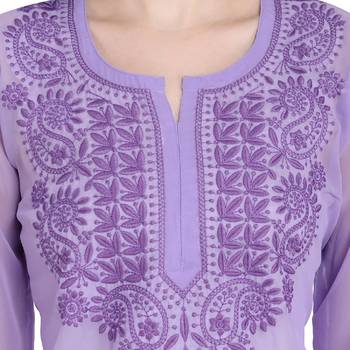 Lucknowi chikankari georgette kurta set 2