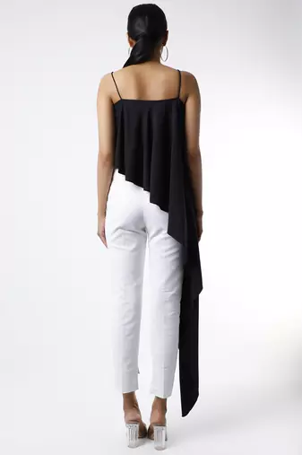 Black one side layered sleeveless top