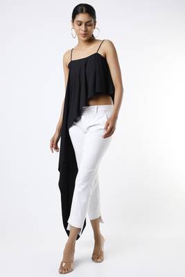 Black one side layered sleeveless top 1