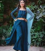 Peershah women kurta & new style plazzo skirt set with dupatta