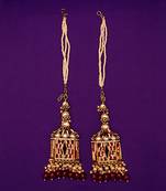 partywear earrings in beads and kundan