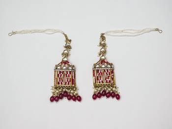 partywear earrings in beads and kundan 2