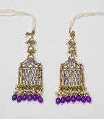 partywear earrings in beads and kundan
