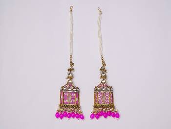partywear earrings in beads and kundan 1