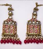 partywear earrings in beads and kundan