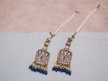partywear earrings in beads and kundan 1