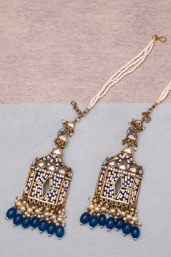 partywear earrings in beads and kundan
