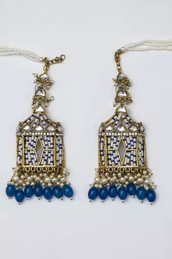 partywear earrings in beads and kundan
