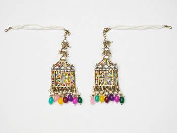 partywear earrings in beads and kundan 2
