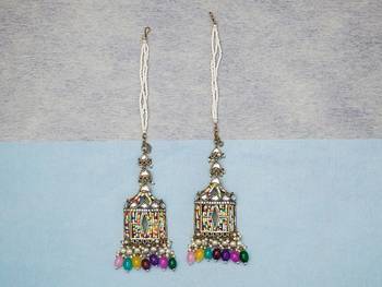 partywear earrings in beads and kundan 3