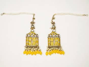 partywear earrings in beads and kundan 1