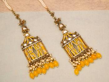 partywear earrings in beads and kundan 2