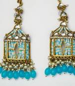 partywear earrings in beads and kundan