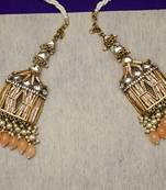 partywear earrings in beads and kundan