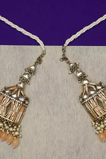 partywear earrings in beads and kundan