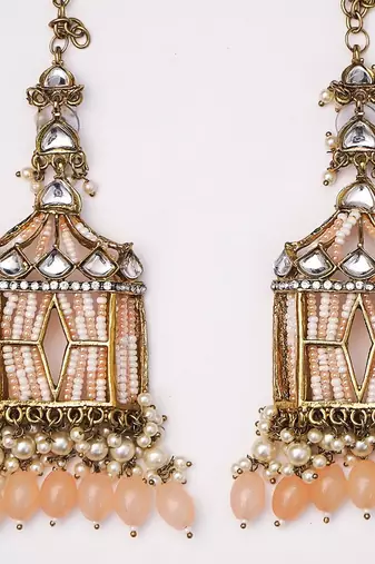 partywear earrings in beads and kundan