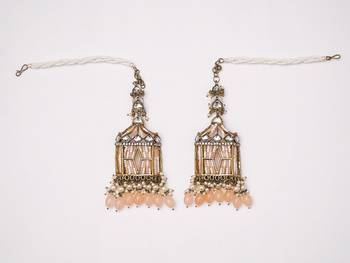partywear earrings in beads and kundan 4