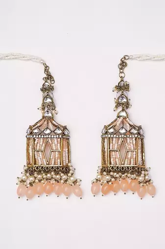 partywear earrings in beads and kundan