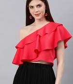 Red zurik layered crop top